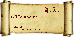 Mór Karina névjegykártya